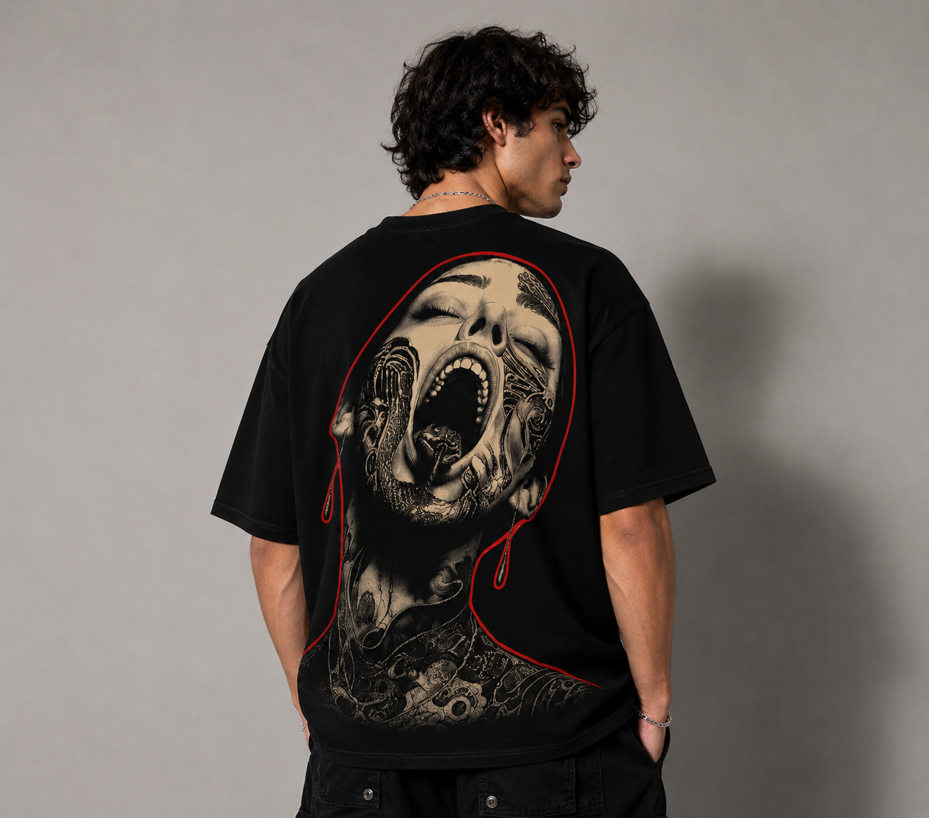 Venom Veil™ Men Oversized T-Shirt